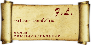 Feller Loránd névjegykártya